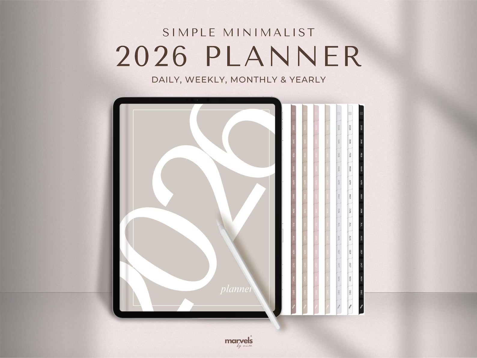 Simple Digital Planner | 2026 Planner | Minimalist Planner | Daily Planner, Weekly Planner, Monthly Planner, iPad Planner, GoodNotes Planner
